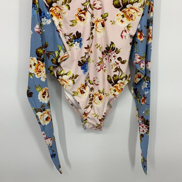 Cupshe Swimsuit Floral Print One Piece Tie Waist Bathing Suit NWT - Picture 3 of 10